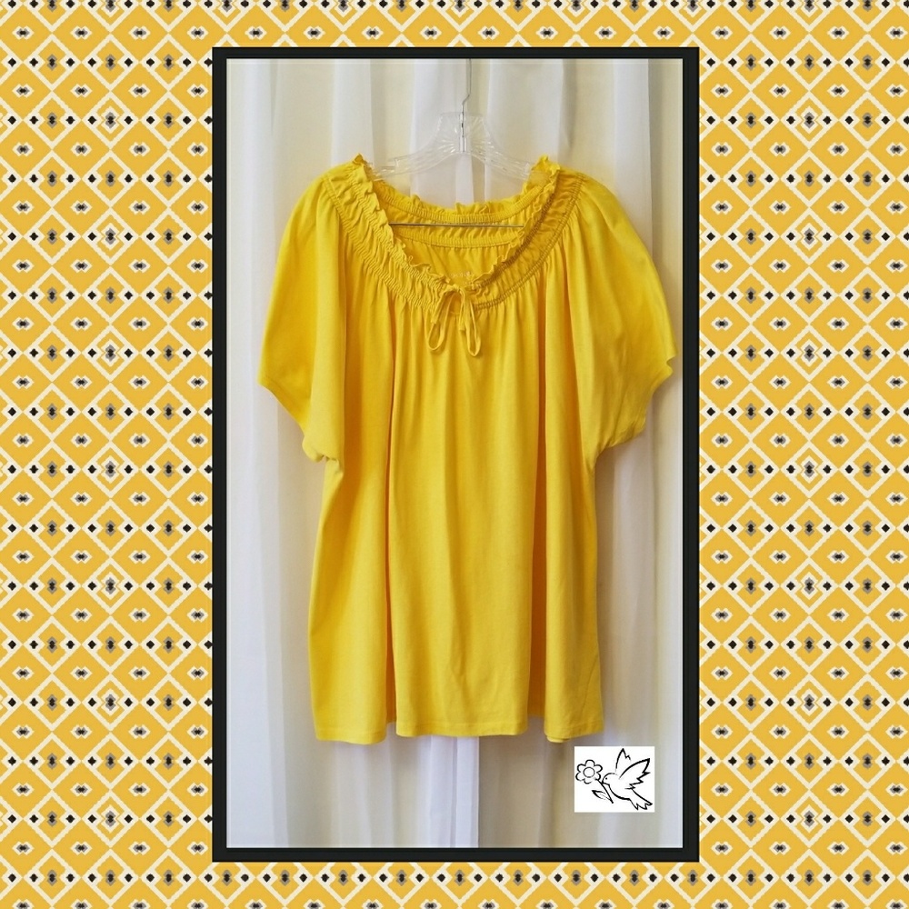 ☀️Yellow peasant top